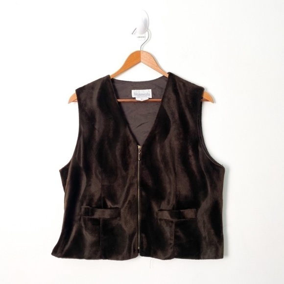 Vintage Faux Fur Brown Western Bohemian Seventies Vest - Picture 1 of 9